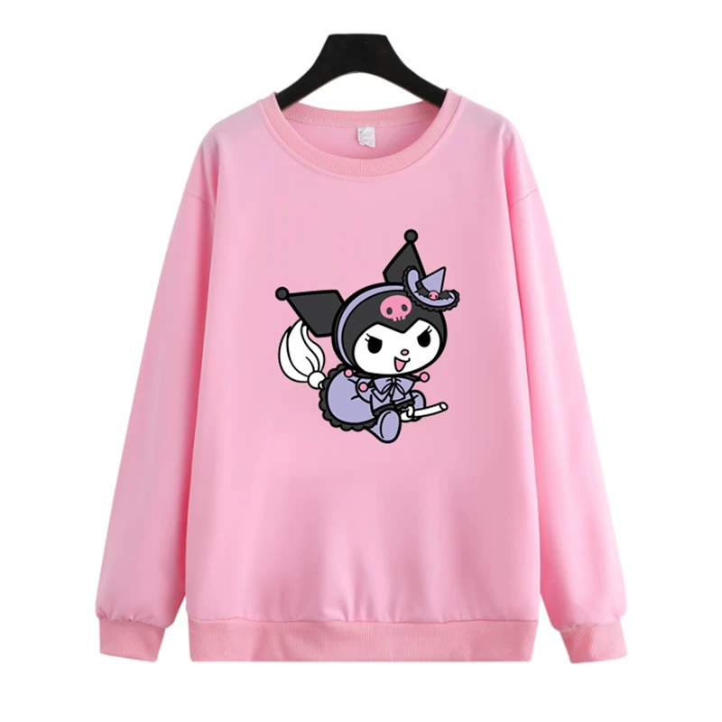 

Anime Sanrio Kuromi Kawaii Cute Sweater Casual Fashion Outer Loose Comfortable Printing Clothing Tops Women Men Birthday Gift