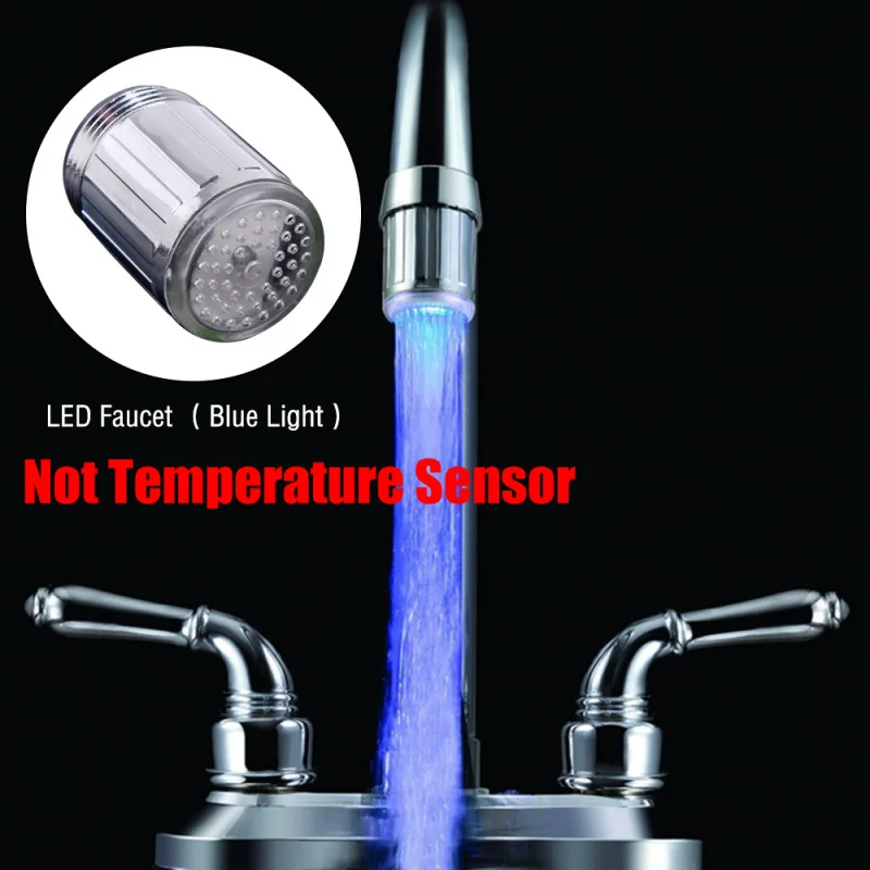 

Led Water Faucet Stream Light Kitchen Bathroom Shower Tap Faucet Nozzle Head 7 Color Change Temperature Sensor Light Faucet Led