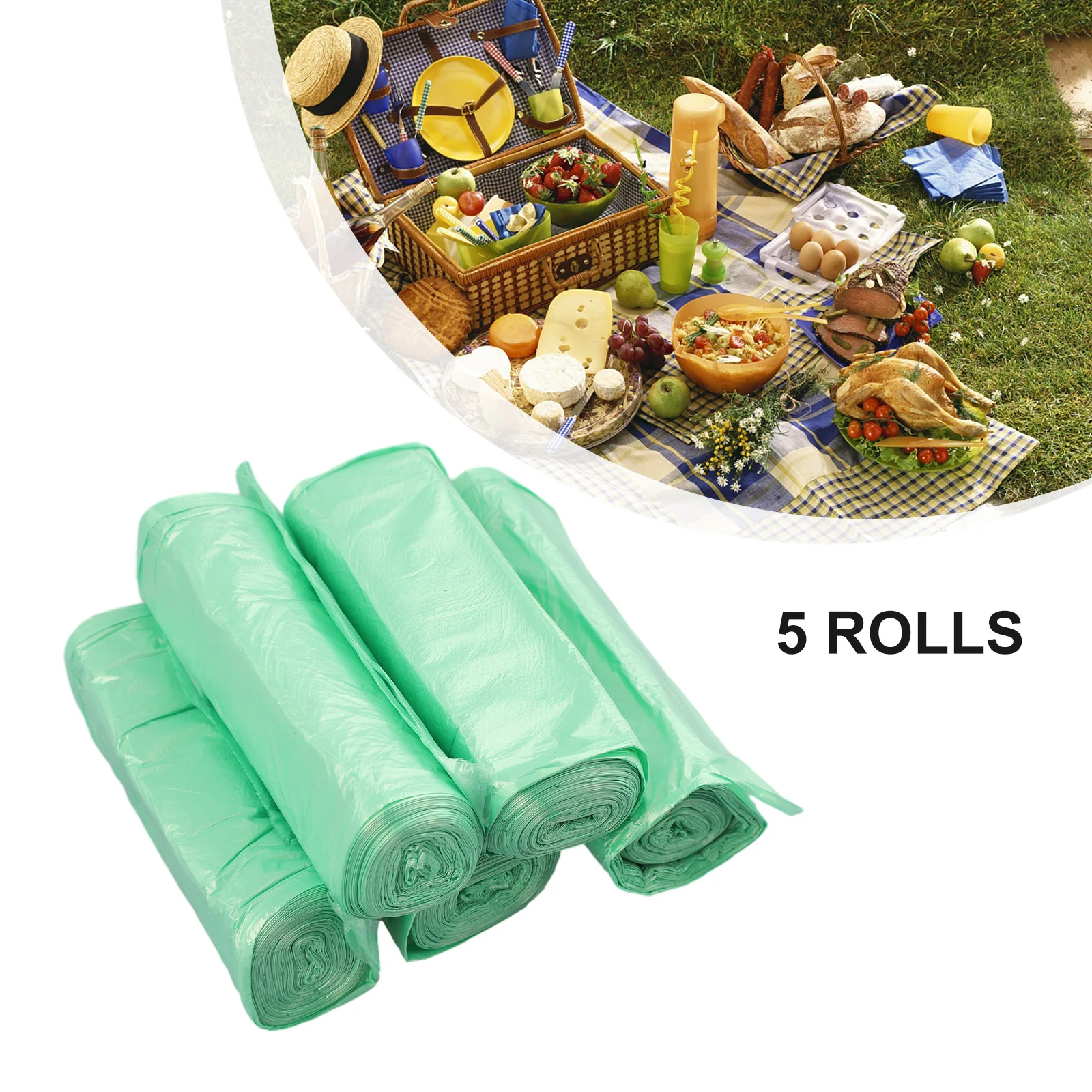 5 рулонов одноразовых биоразлагаемых компостируемых мешков для мусора