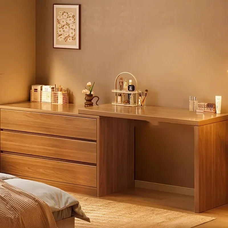 Роскошный светодиодный органайзер для туалетного столика деревянное зеркало