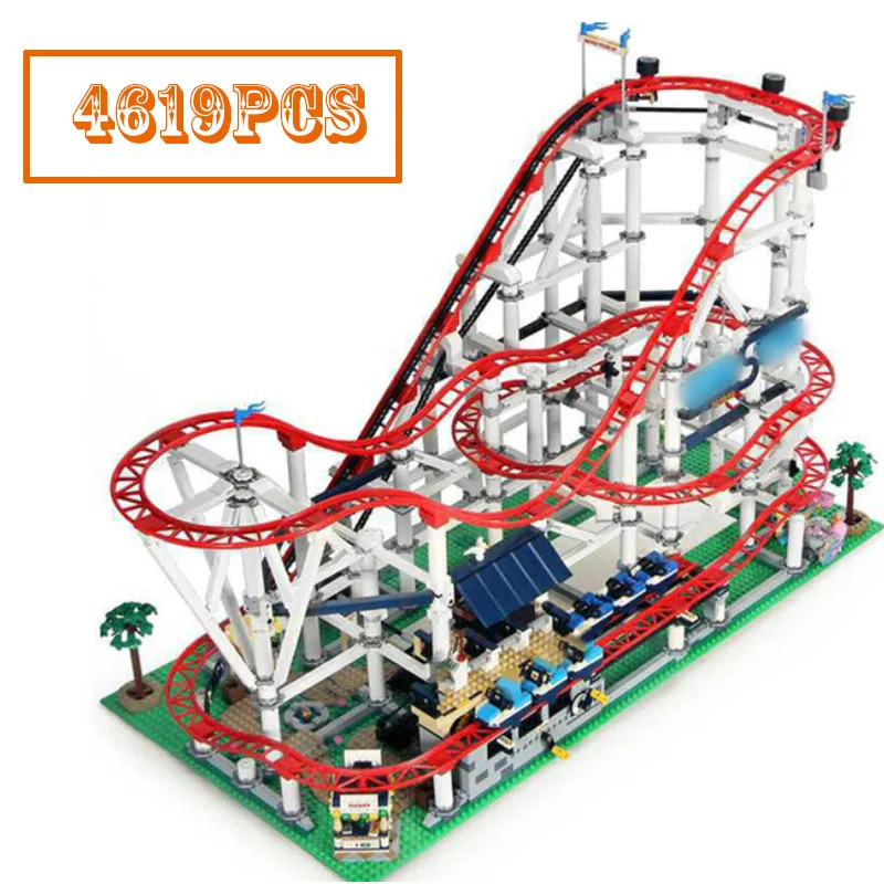 

4619PCS Roller Coaster Compatible 10261 84028 Amusement Park Building Block Model Movable Toys Birthday Present For Child