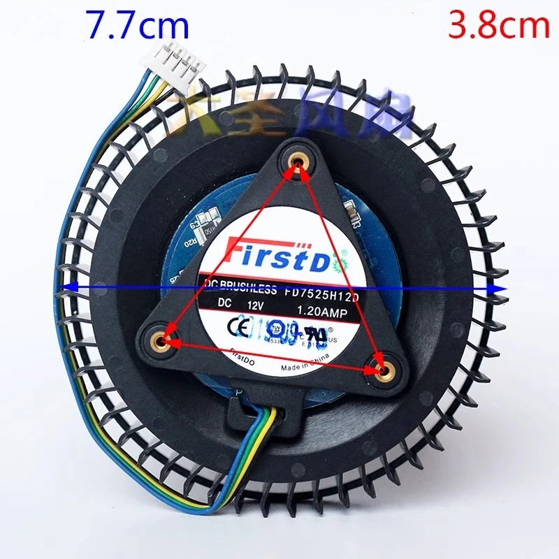 Бесплатная доставка оригинальный вентилятор подходящий для ASUS RTX 2060 FD7525H12D 12 В 1