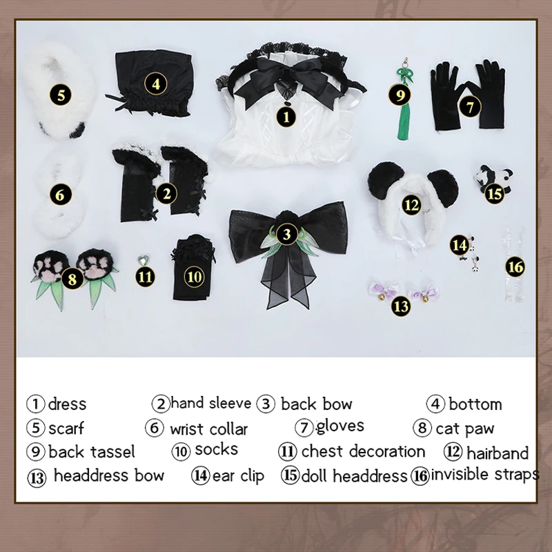 Новинка Shenmiao Косплей Милая панда Хранитель бамбук Белое и черное платье игра