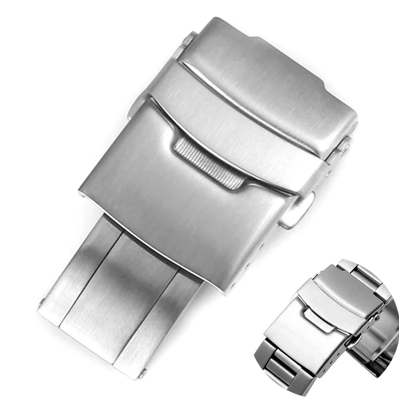 Складная застежка безопасности 18 мм 20 22 раскладная для Seiko Casio Citizen из нержавеющей