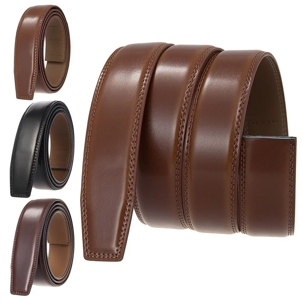 Cowhide Casual Craft DIY Without Buckle Non-porous Girdle Genuine Leather Belt Classic Waistband 3.5cm Waistband