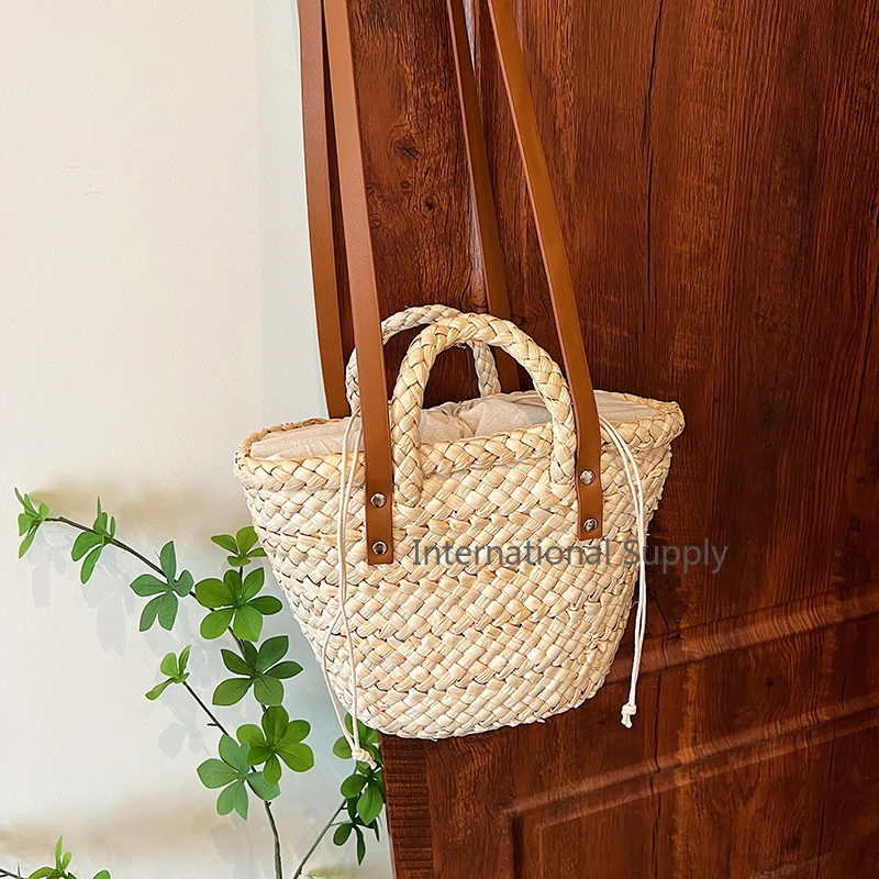 Дизайнерская Соломенная Сумка Через Плечо 2024 Богемная Сумка-тоут Летняя Пляжная