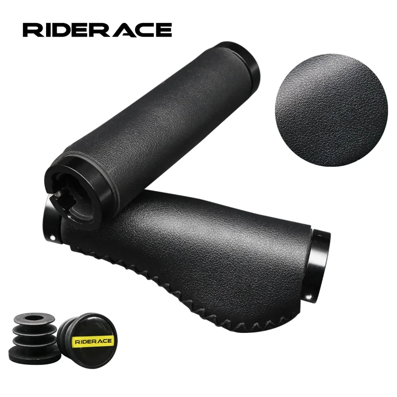 

Bicycle Grips Bilateral Aluminum Locking Hand Stitched Fiber Leather Mountain Bike Handlebar Cover Anti-Skid Shock-Absorbing