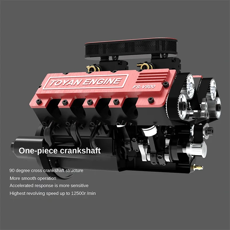 TOYAN New V8 Engine Model Miniature Simulation Engine Model Can Be DIY Assembled RC Modified Car Model Displacement 3.5cc × 8