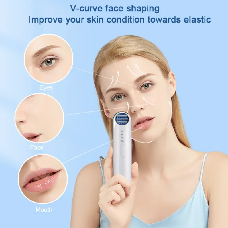 НОВЫЙ холодный массажер для лица EMS подтяжка антивозрастной светодиодный