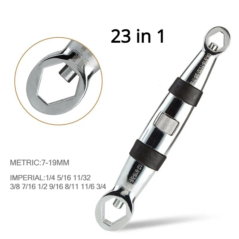 

Universal Wrench 23 In 1 Wrench Set Ratchets Adjustable Spanner 7-19mm CR-V Key Flexible Multitools Hand Tool For Car Repair