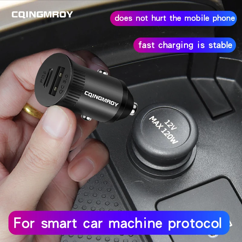 

PD Car Charger For smart Motor Computer Agreement Type-C and USB port fast charger charger Cigaretteer power supply charger