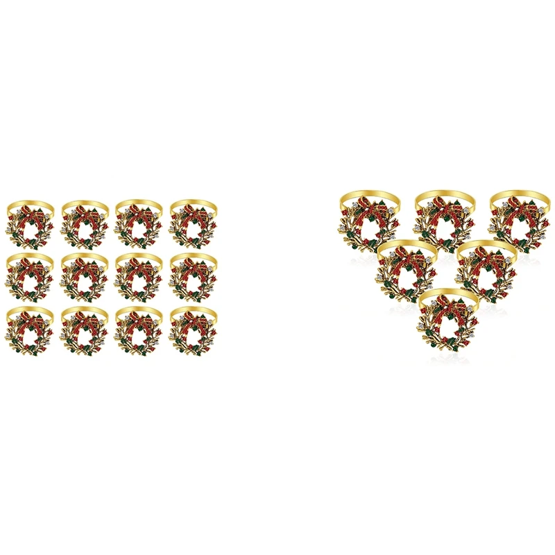 

LJL-Рождественский венок, кольца для салфеток, фотокольца для рождественской вечеринки, свадьбы, украшение для стола