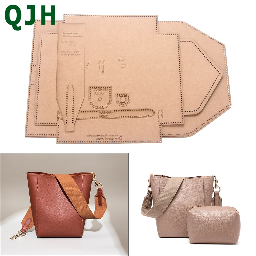

DIY Leather Craft Tools Bucket Bag Version Drawing Diagonal Cross Bag Acrylic Kraft Template Shoulder Bag Design Pattern