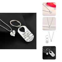 2 pcsset daddy key chain meaningful portable heart shape matching girl pendant necklace key ring set for gift