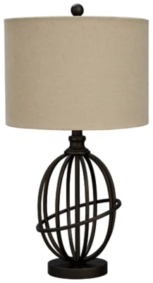 

25.88" Manasa Metal Table Lamp, Light Brown