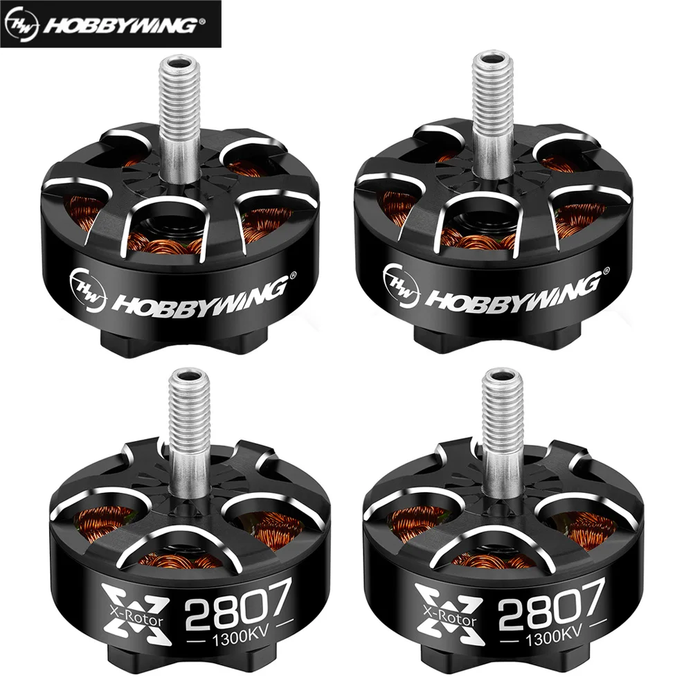 4 шт. HOBBYWING Xrotor 2807/2812 900/1100/1300KV 4-6S 1500KV 4-5S/1700KV 3-4S черные бесщеточные двигатели для