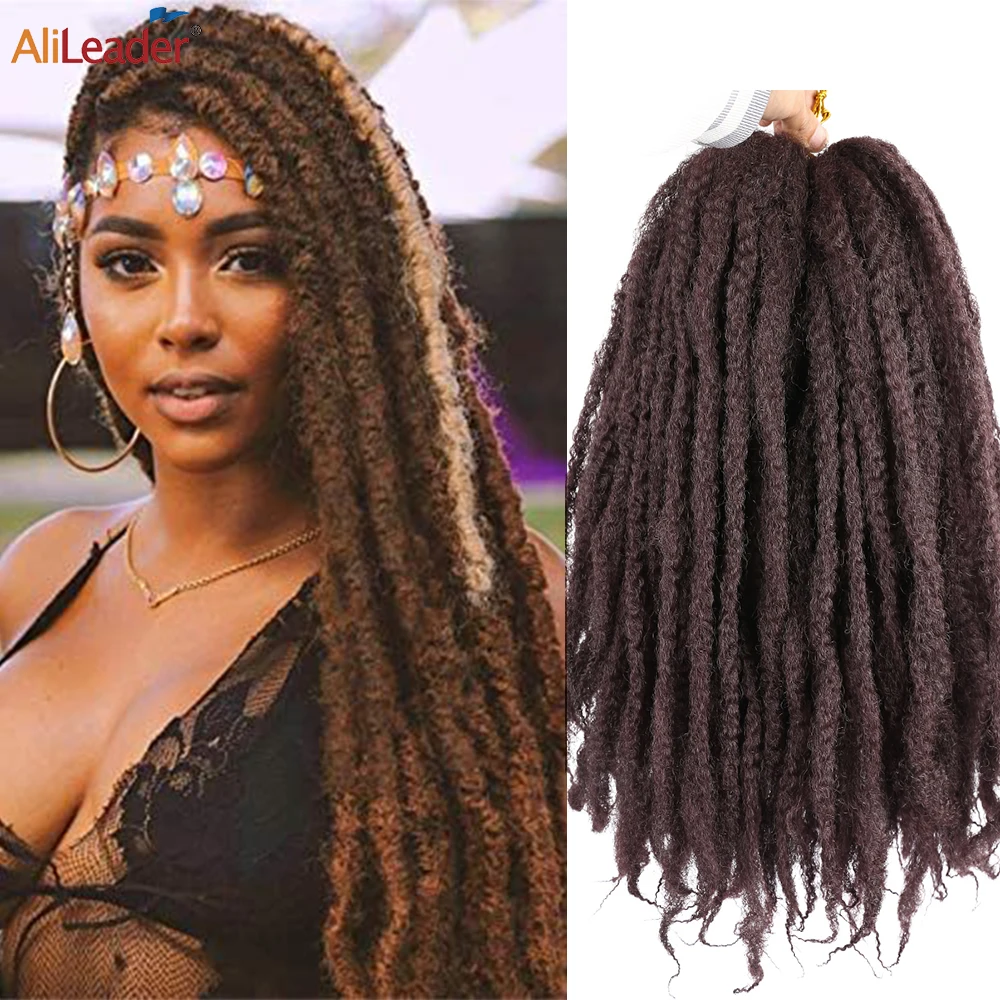 

Афро кудрявые вьющиеся темные косички с высокой буфами, африканские синтетические дреды, плетеные крючком удлинители волос для африкански...