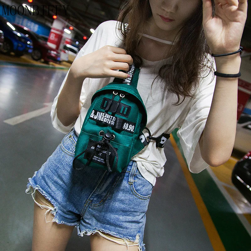 

Sports Summer Harajuku Shoulder Messenger Bag Female Small Bag Oxford Mobile Phone Bag Chest Bag Hot Sale Bolsa Feminina