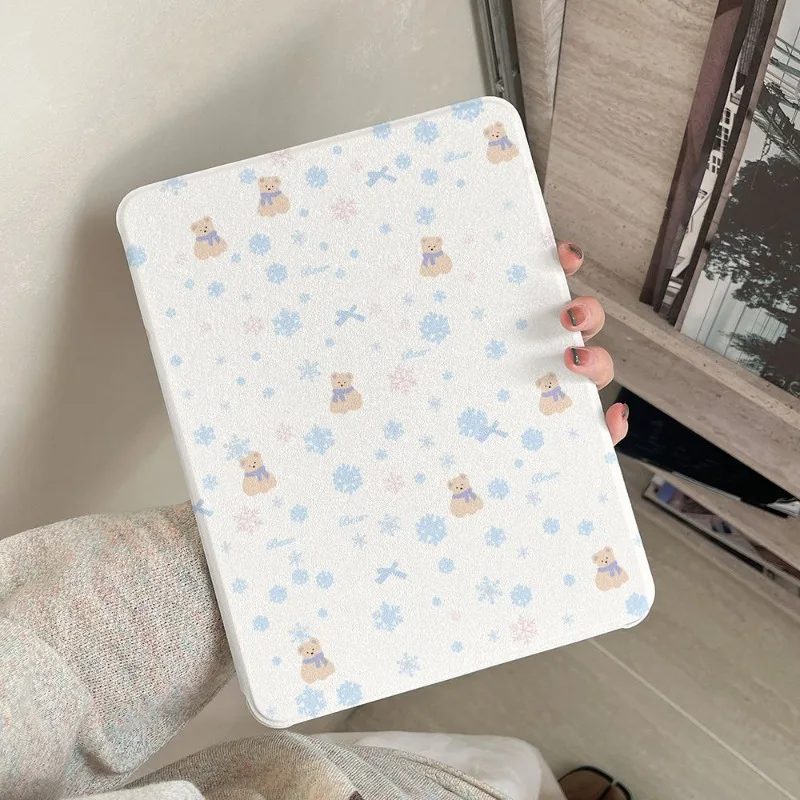 Фото 360 °   Аксессуары для вращения корпуса для Ipad Air 5-го поколения Чехол 10,2 7-го 8-го 9-го поколения для Samsung Tab S7 S8 S9 11 Plus Cute Bear №2