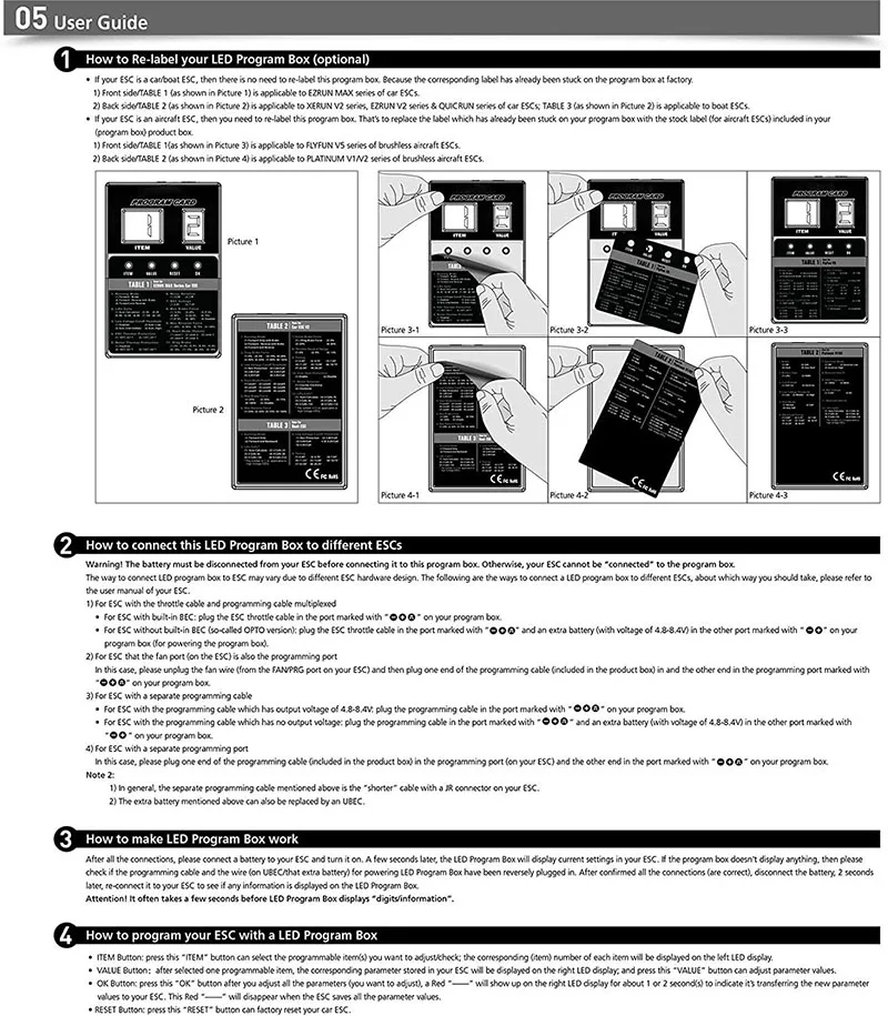 Светодиодная программная карта HOBBYWING ESC для платины V1/V2 FlyFun V5 XeRun EzRun