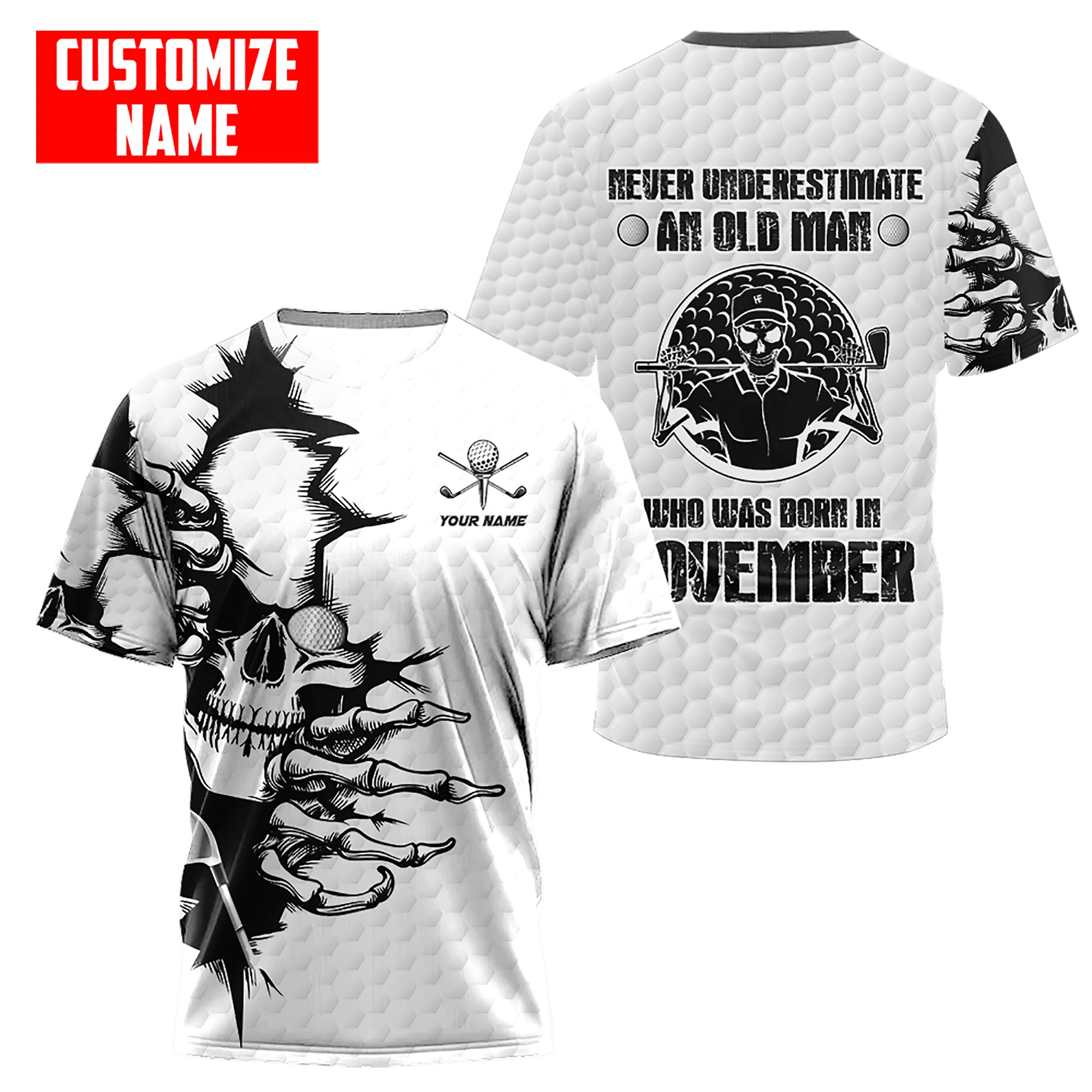 

2023 New Golf 3D Custom Name T-shirt Street Fashion Casual Men's T-shirt Extra Large Round Neck Short Sleeve