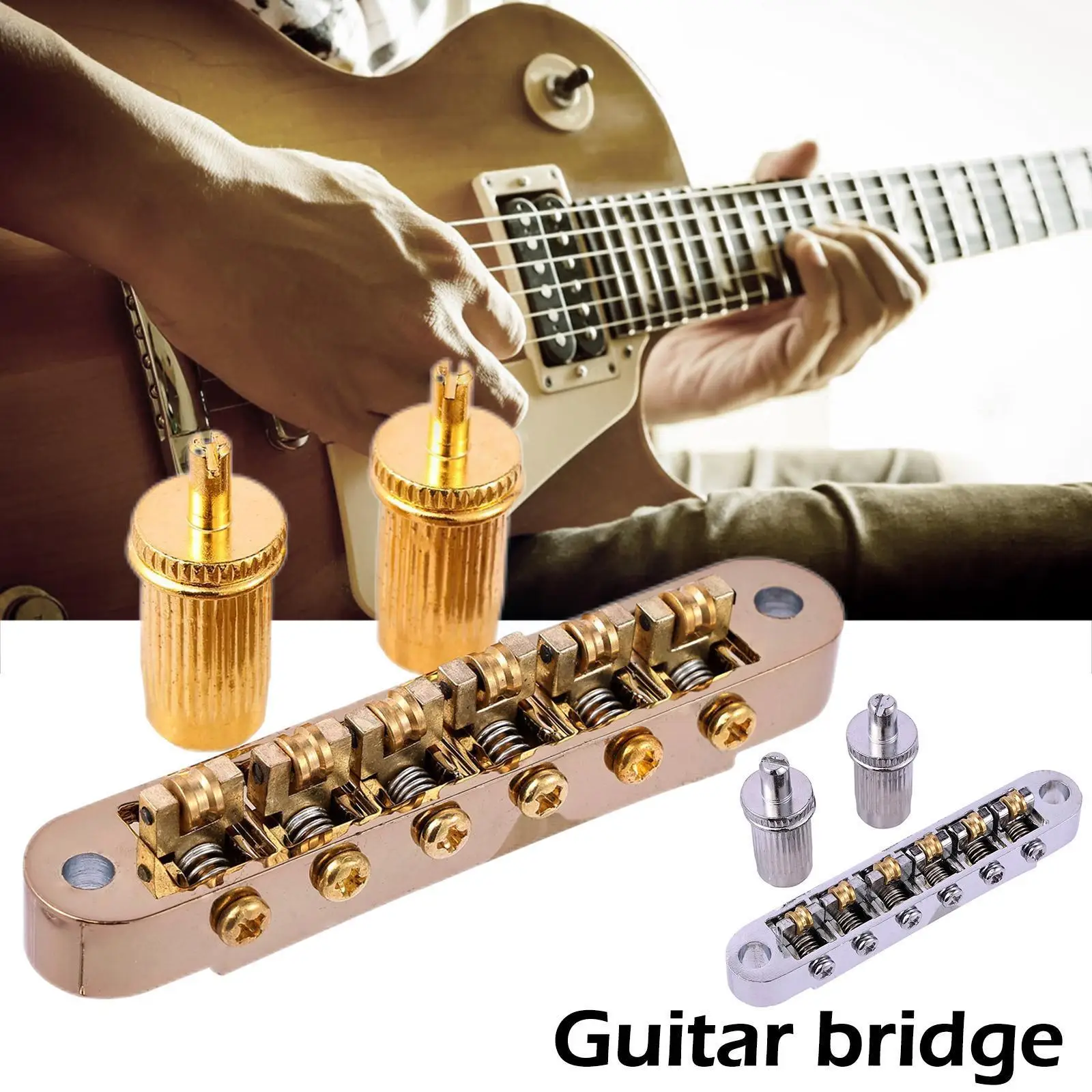 

Роликовый мост для гитары мост в стиле mosrite Золотой Серебряный Цвет Седло для электрической гитары мост с колесами для большого пальца X1u0