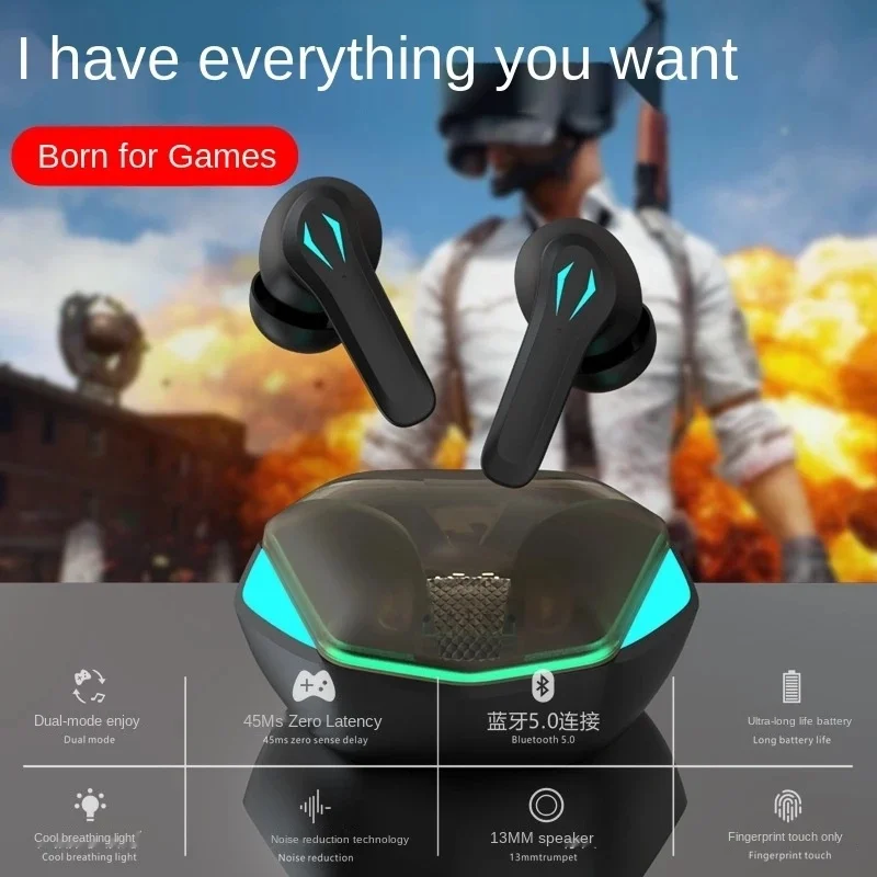 

JS18 Bluetooth наушники-вкладыши с низкой задержкой Игровые наушники шумоподавление высокое качество звука переключатель Холла