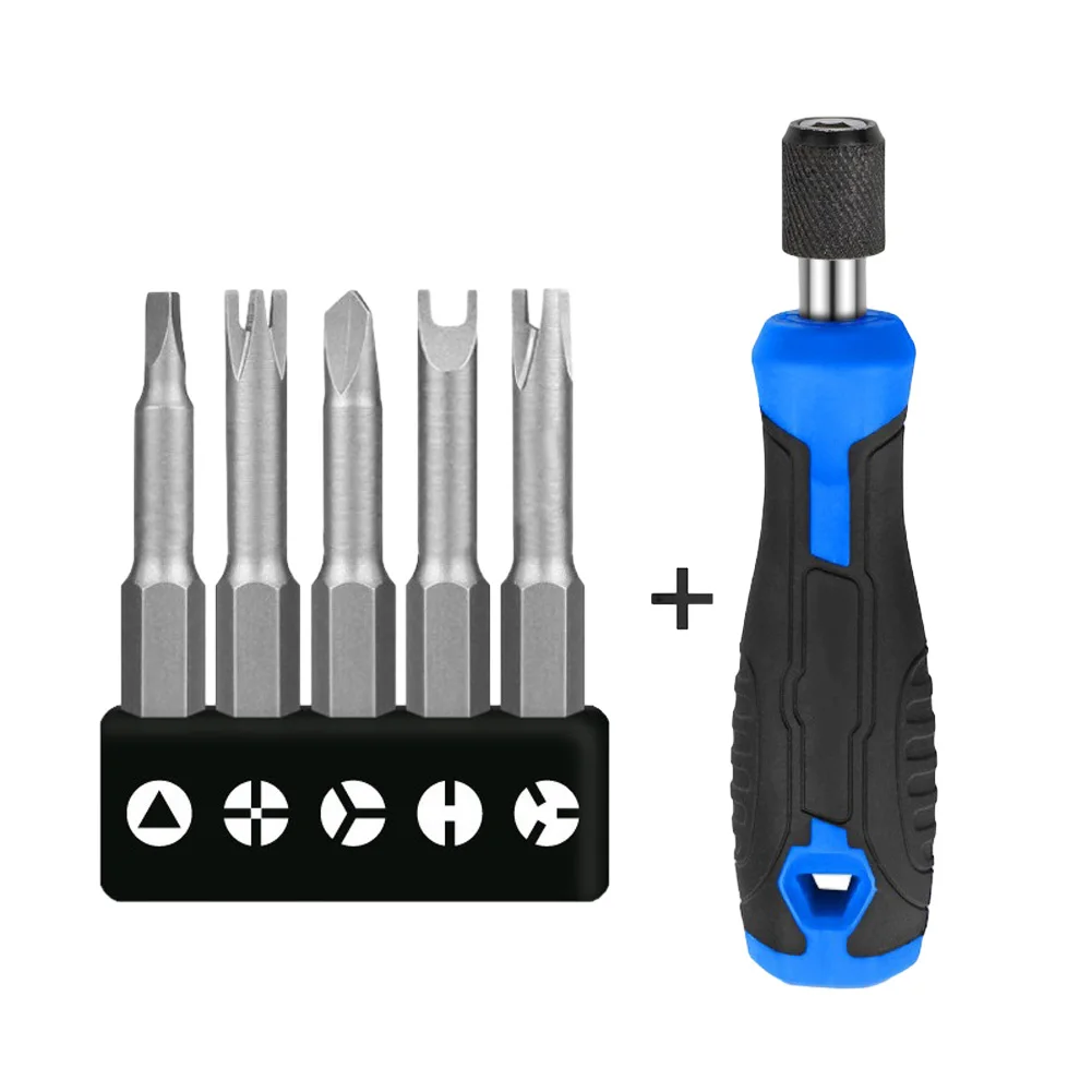 

1/4'' Hex Shank Screwdriver Bits Set Non-slip Screwdriver Handle Triangle Y-Type U-shape Screwdriver Set Repair Kit Hand Tools