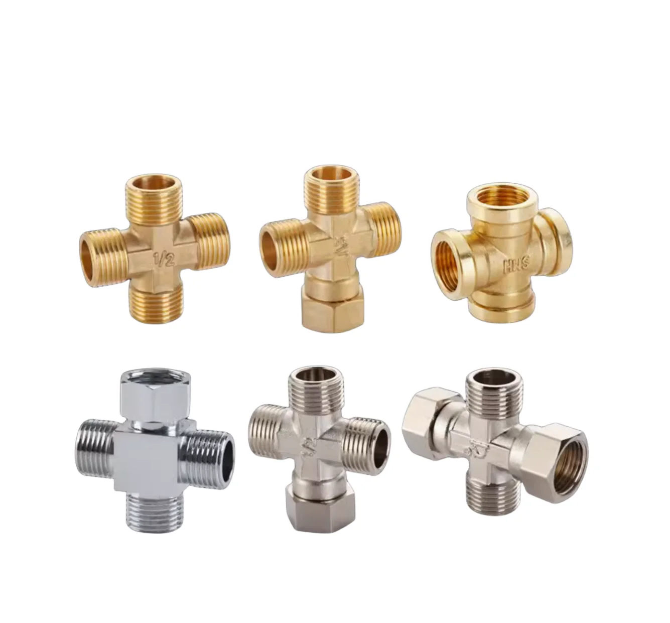 

All Copper Four Way Joint Cross Water Pipe Three Way Water Distributor DN15 Copper Pipe Fittings gas Joint