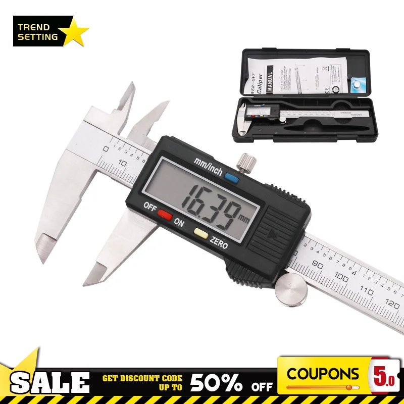 

6inch 150mm Stainless Steel Digital Caliper Messschieber Paquimetro Measuring Instrument Vernier Calipers Measuring Tool