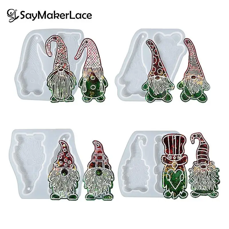 

1PCS Bearded Santa Claus Pendant Silicone Mold DIY Jewelry Making Epoxy Resin Mold Christmas Decor Keychain Tag Pendant Ornament