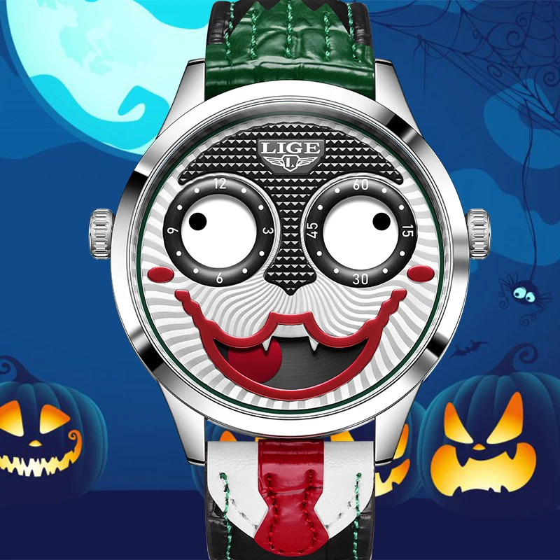 Модные креативные кварцевые часы Clown LIGE для мужчин повседневные спортивные