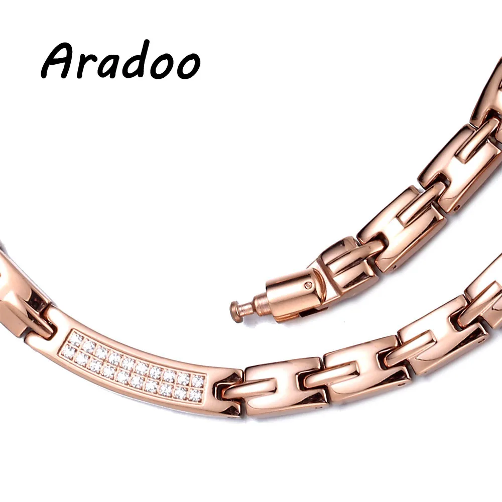 Модное роскошное ожерелье ARADOO из титановой стали с микро-инкрустацией циркония