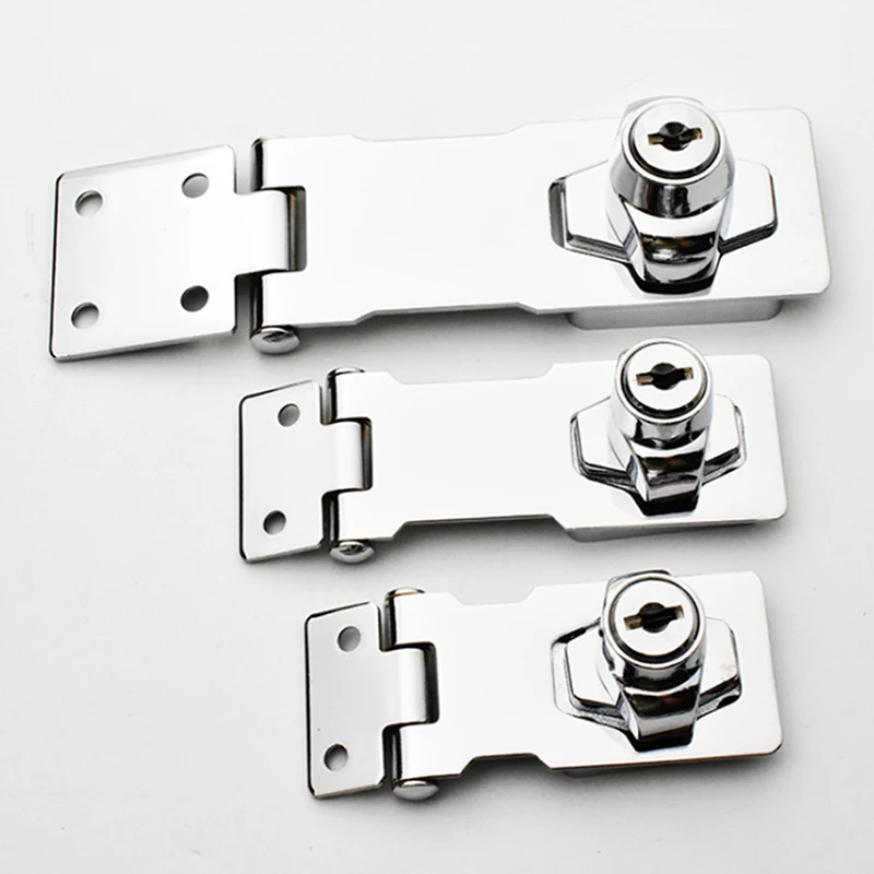 

Hasp Lock Drawer Lock Closet Door Chrome Plated Metal Keyed Cabinet Latch Cupboard Desk Hasp Locks With Keys