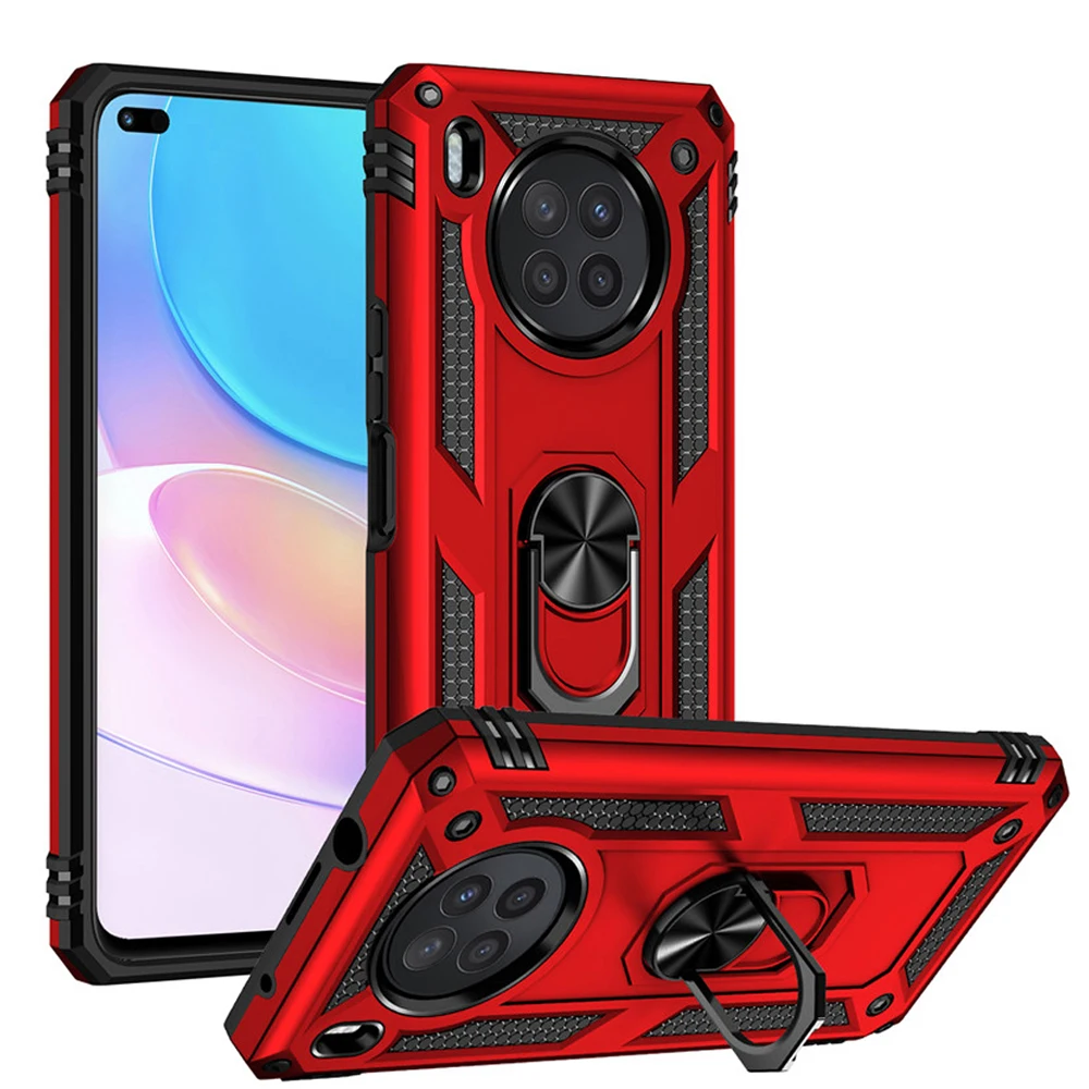 For Honor 50 Lite X8 Case Shockproof Armor Holder Ring Stand Cover for Huawei Honor 50 Lite P Smart 2021 Y7A Y8S Y9A Nova 8i 9