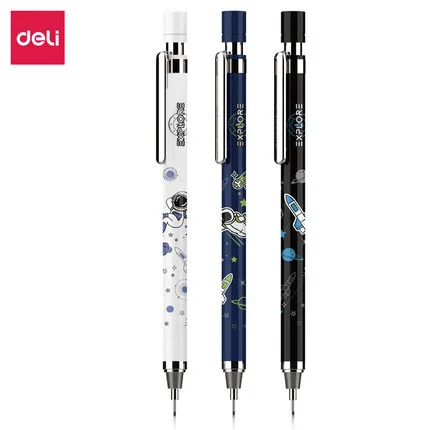 

12pcs/lot Deli S425 0.5mm Aerospace Series Plastic Automatic Pencil For Kids Gifts Student Supplies Stationery