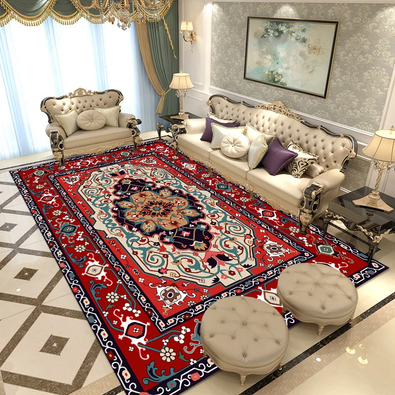 

European-style Persian Living Room Rugs Home Bedroom Decor Carpet Large Area Study Lounge Rug Cloakroom Carpets Machine Washable
