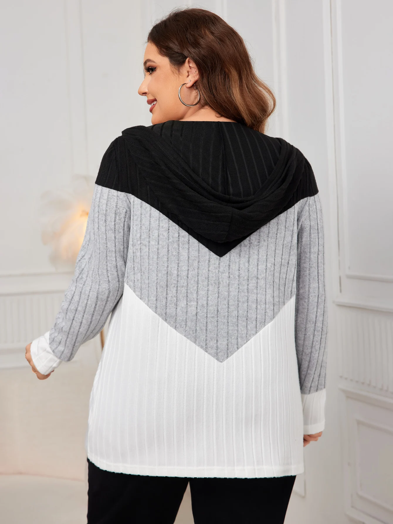 KEBY ZJ Женское пальто на молнии больших размеров с цветными блоками осень 2024 новая