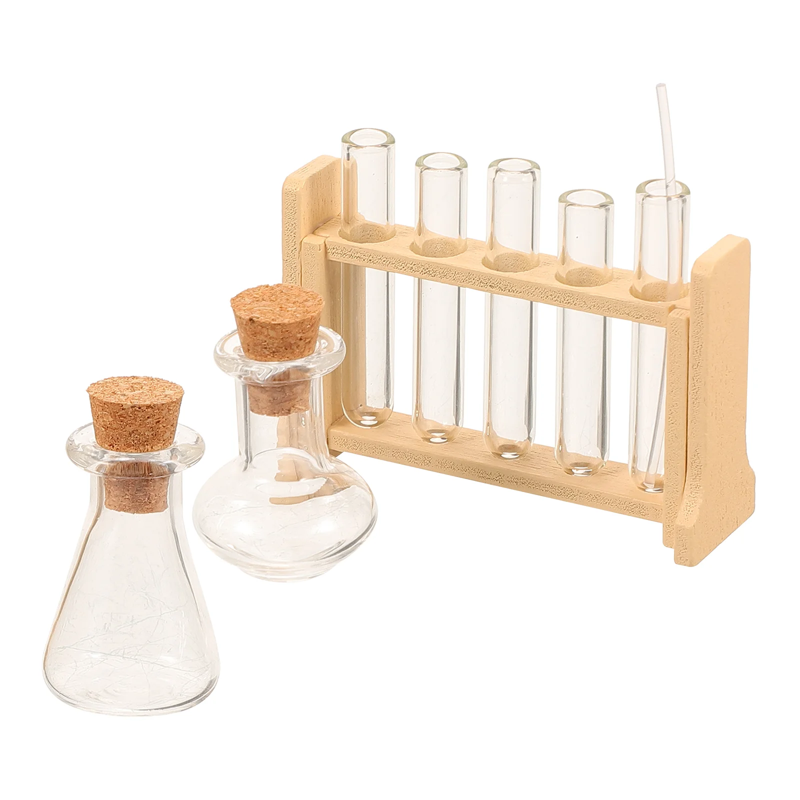 

1 Set of Experiment Toy Science Test Tube Simulation Laboratory Tube Rack for Mini House