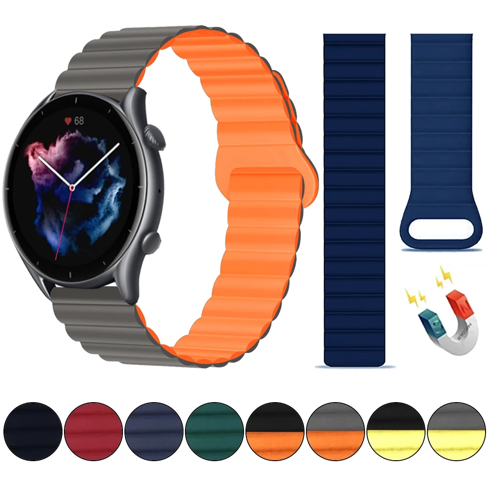 

Ремешок для Huami Amazfit GTR 4 3 Pro GTR3/GTS 3 GTS3, магнитный браслет для Amazfit GTR2 GTS 2 2e Mini Bip, 20 22 мм