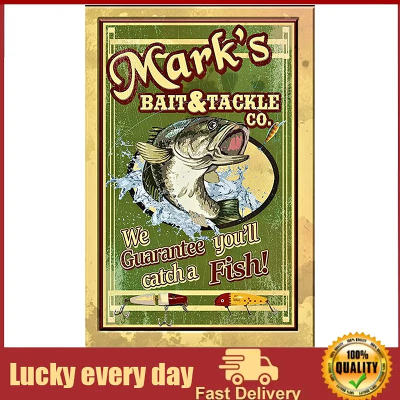 

Vintage Reclaimed Wood Bait and Tackle Sign | Personalized for Your Specific Needs | Rectangle Reclaimed Wood Sign