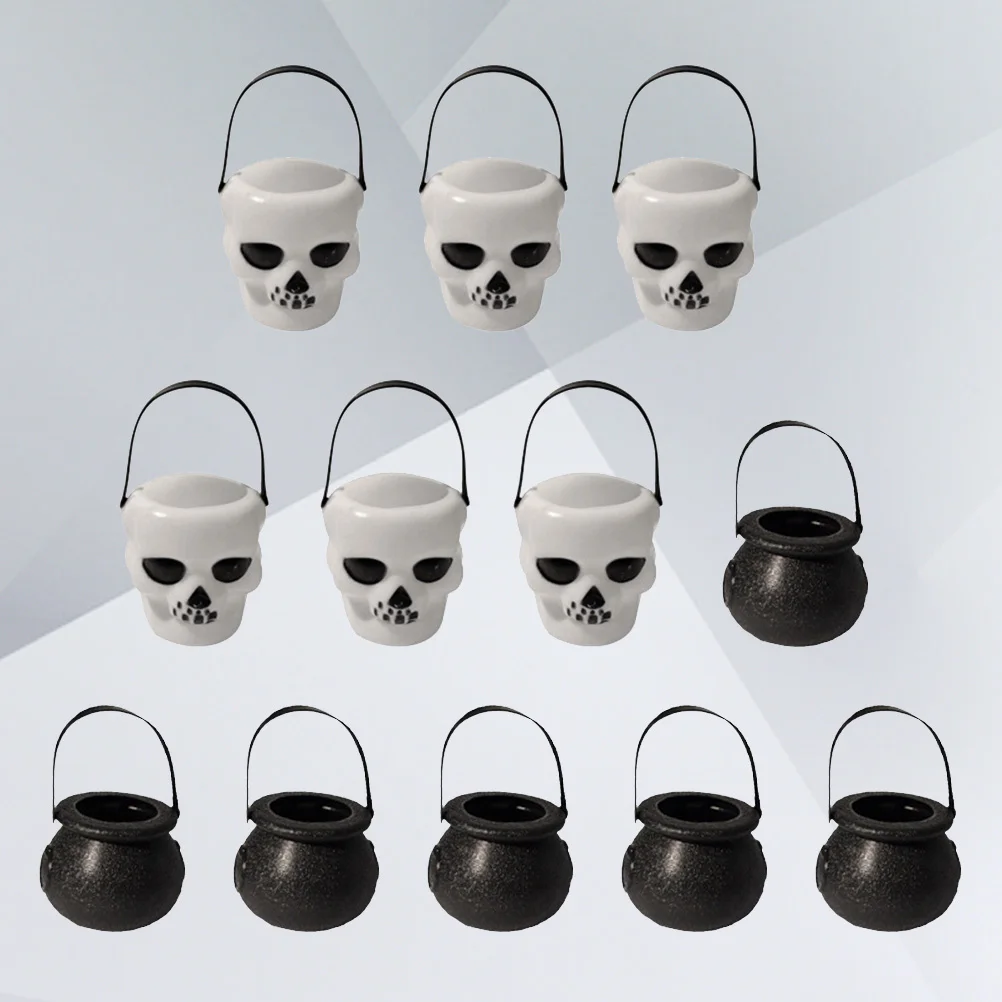 

Candy Party Bucket Treat Ghost Buckets White Baskets Tote Tag Pouch Basket Decorations Holder Witch