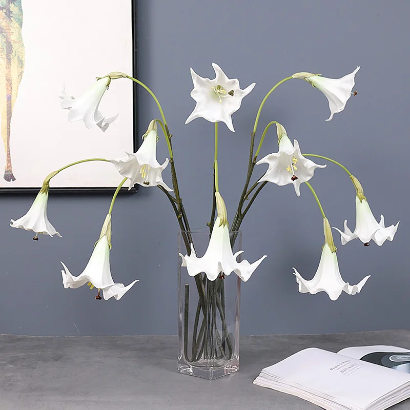 

1pc New 2 Head Artificial Flower Simulation Datura Wall Hanging Wedding Garden Decoration Living Room Decoration