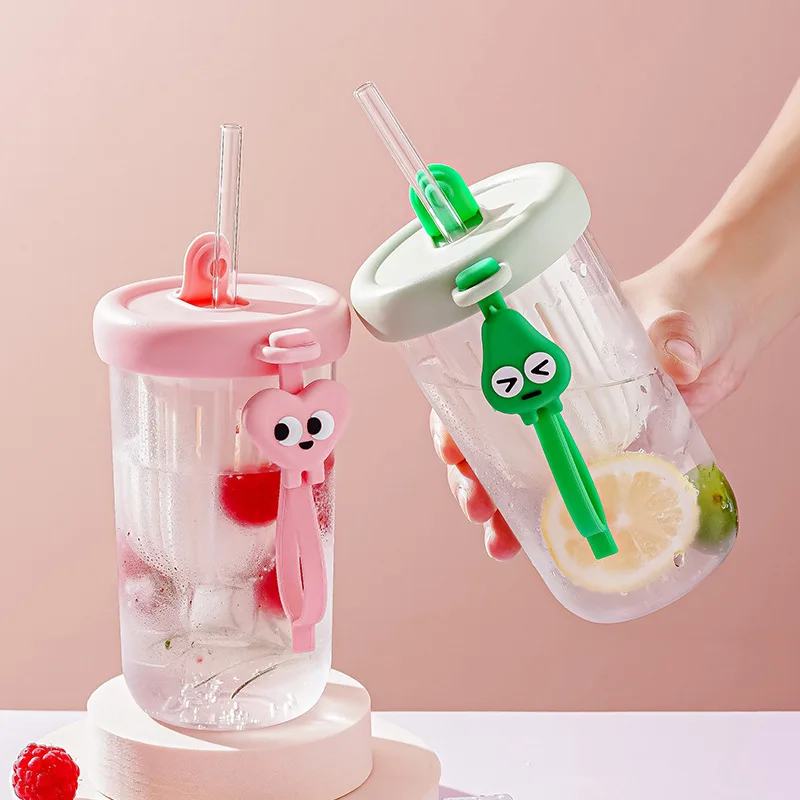 

Cute Children Straw Water Cups 500ML Outdoor Travel Portable Plastic Water Bottle Kawaii Cartoon Leakproof Drinking Bottle Girls