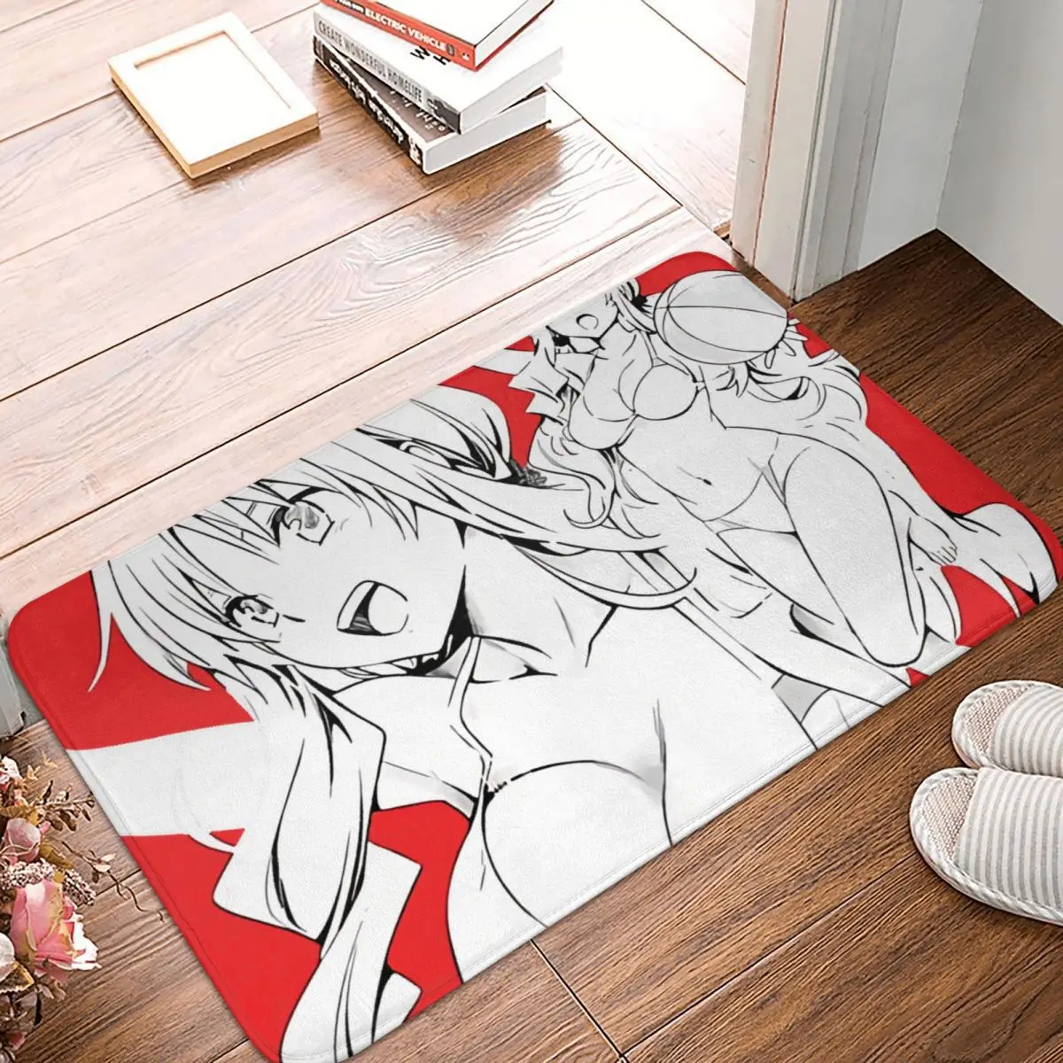 

Zero Two Characters In Darling In The Franxx Kitchen Non-Slip Carpet Here I Go Flannel Mat Welcome Doormat Floor Decoration Rug