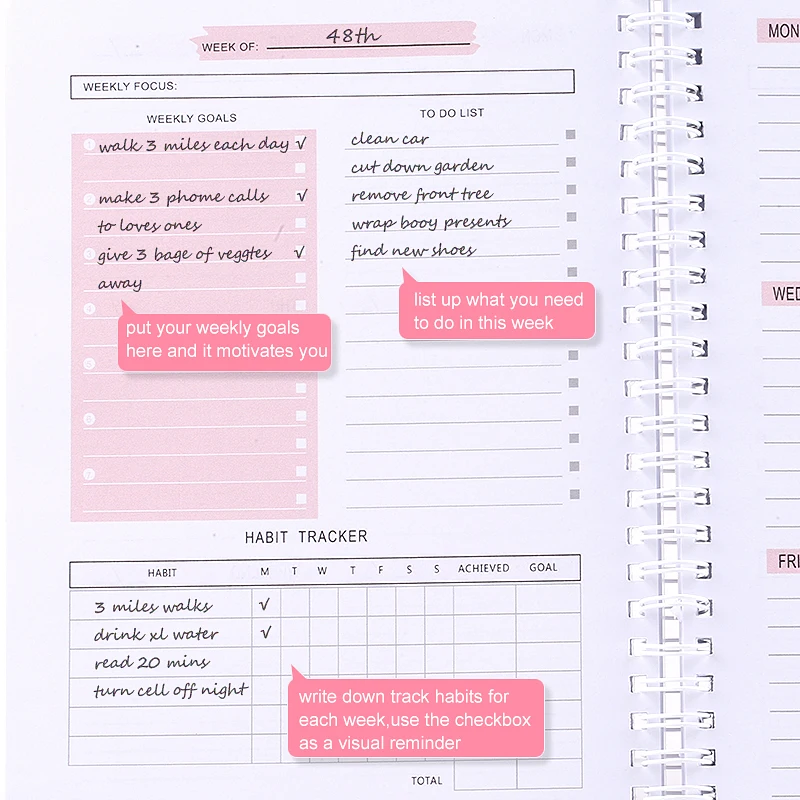 Ежедневник водонепроницаемый чехол из ПВХ 2024 A5 ежедневник на 2022 год планировщик