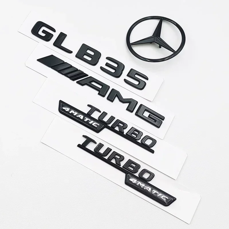 

Для Mercedes Benz 3D ABS черный логотип GLB35 буквы Turbo 4matic эмблема AMG значок автомобиля задняя звездная наклейка для Mercedes Benz GLB35 AM