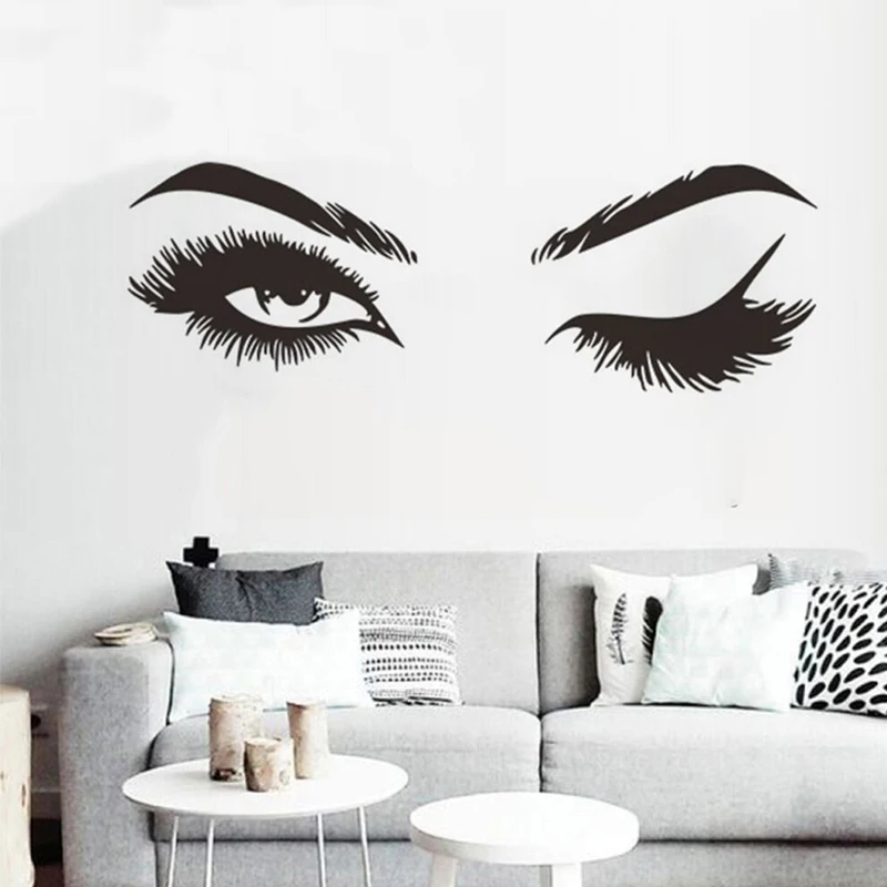 

Eyebrow Wall Stickers Eyelashes Vinyl Decal Girls Bedroom Decoration Beauty Salon Art Mural Beautiful Home Decor Removable