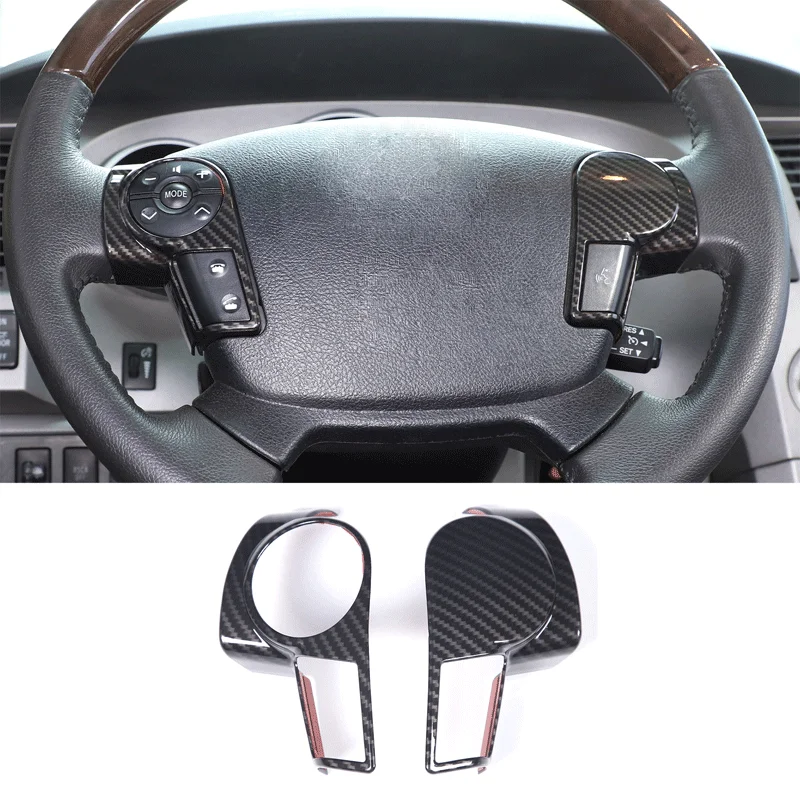 

For 2007-2013 Toyota Tundra ABS carbon fiber car styling steering wheel button frame sticker car interior protection accessories