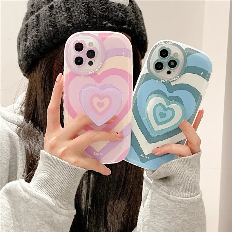 

New ins style color love stand apple 13 12Promax mobile phone case xr suitable for iphone11/xs soft 7 8p wholesale